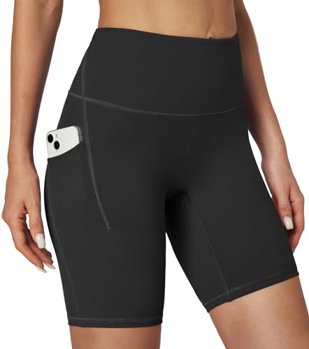 High Waist Tummy Control Yoga Biker Shorts with Pockets