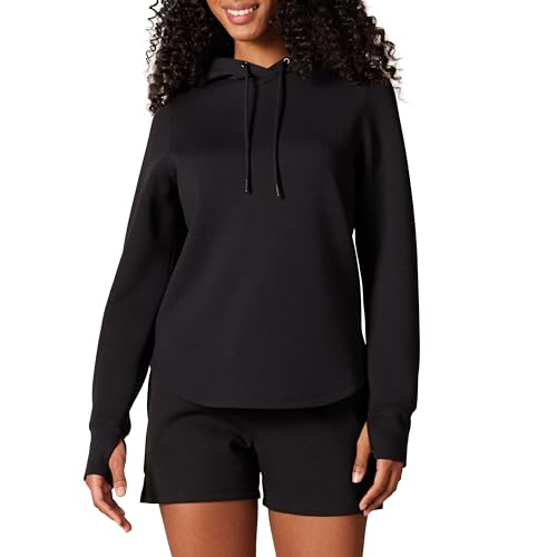 Black Long-Sleeve Hoodie Sweatshirt for Women, Medium