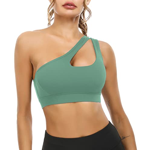 Sykooria One Shoulder Sports Yoga Bra Medium Support