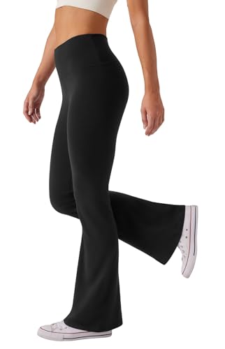 SEAJOJO Women's Black High Waist Bootcut Yoga Pants
