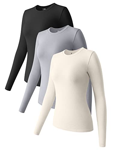 OQQ Women's 3 Piece Seamless Yoga Crop Tops