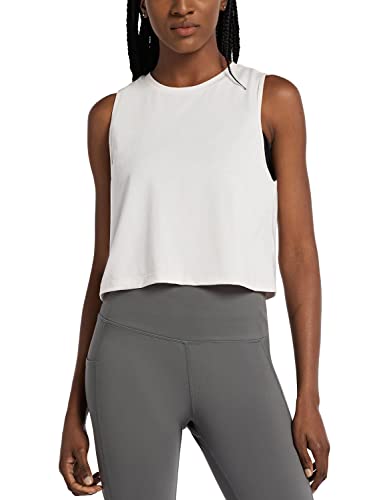 BALEAF White Crop Tank Top for Women Yoga