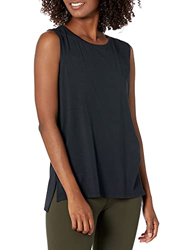 Black Soft Cotton Plus Size Yoga Tank Top