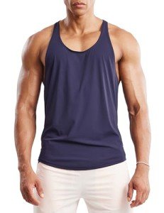 Men’s Sleeveless Gym Tank Top - Navy Mesh