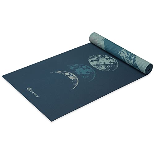Gaiam Premium Print Reversible Yoga Mat, Lunar Wave