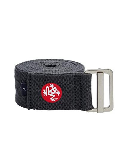 Manduka Align Yoga Strap - Cotton, Secure, Thunder Grey
