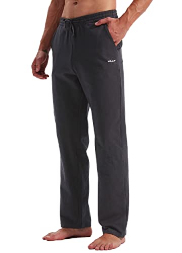 Men's Cotton Yoga Sweatpants with Pockets, Gray