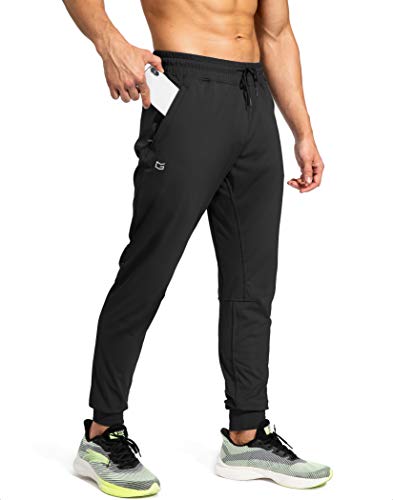 Men's Black Yoga Sweatpants with Zipper Pockets