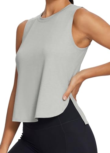 BALEAF Women's Sleeveless Yoga Tank Top in Grey