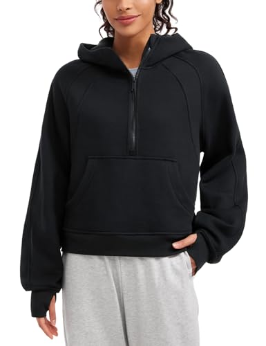 CRZ YOGA Fleece Lined Half Zip Hoodie Sweatshirt