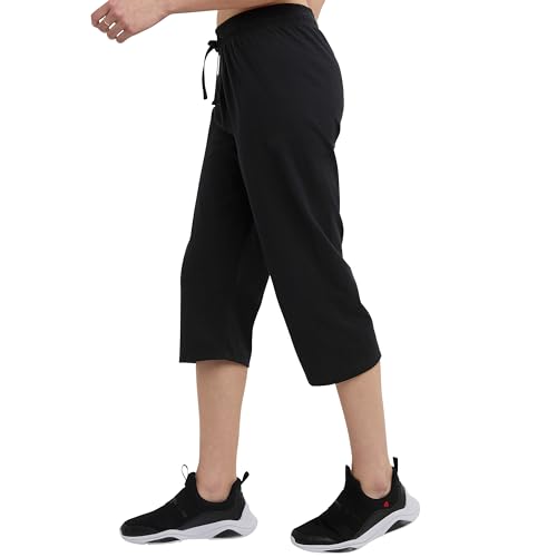 Black Champion 18" Jersey Knit Capri Pants, Women's Large