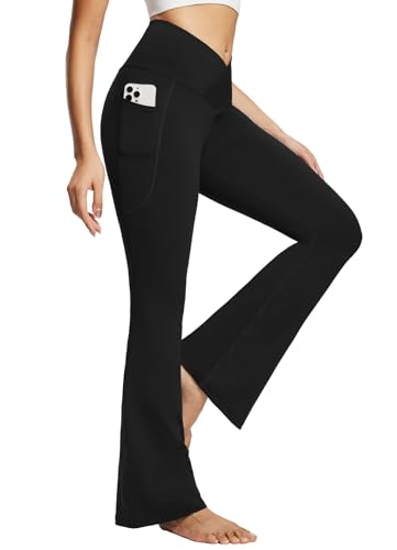 BALEAF Women's Black Flare Leggings with High Waist