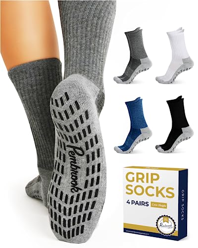 Pembrook 4 Pairs Non-Slip Grip Socks for Men