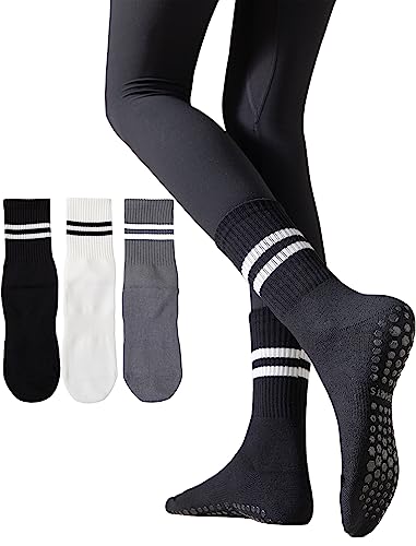 Irisbear Women's Non-Slip Yoga Pilates Socks 3 Pack