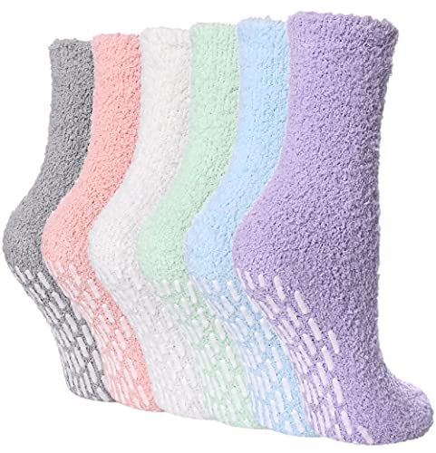 FNOVCO Women's Cozy Non Slip Yoga Socks Set