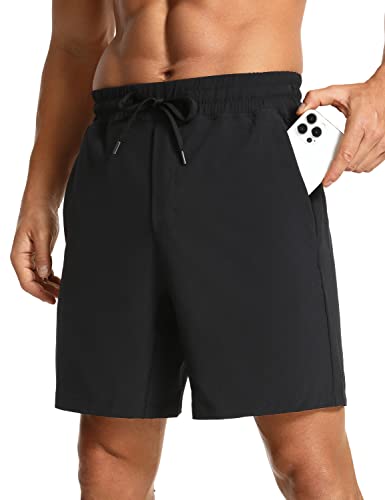 CRZ YOGA Men's Linerless Workout Shorts - Black