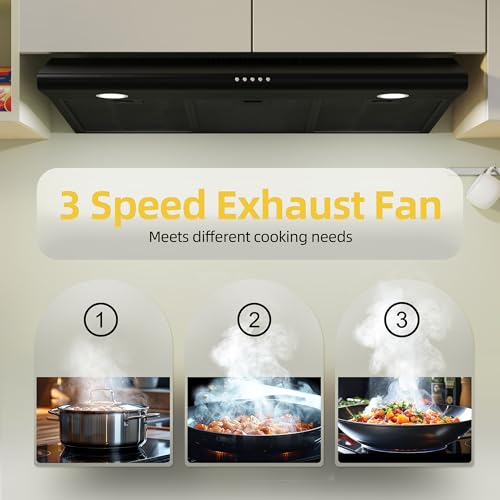 FIREGAS 36" Black Under Cabinet Range Hood 200CFM
