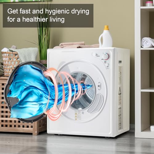 ROVSUN Portable Compact Electric Laundry Tumble Dryer White