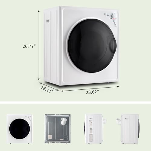 ROVSUN Portable Compact Electric Laundry Tumble Dryer White