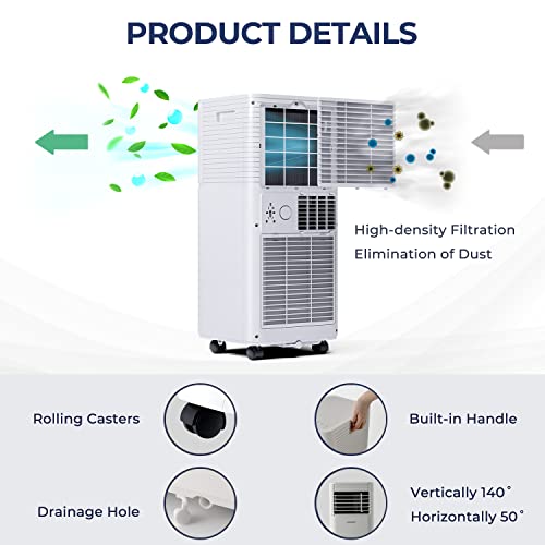 COSTWAY Portable Air Conditioner, 8000 BTU - White