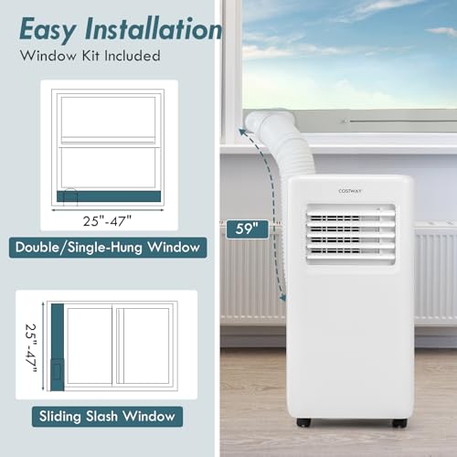 COSTWAY Portable 8000 BTU Air Conditioner with Fan & Dehumidifier