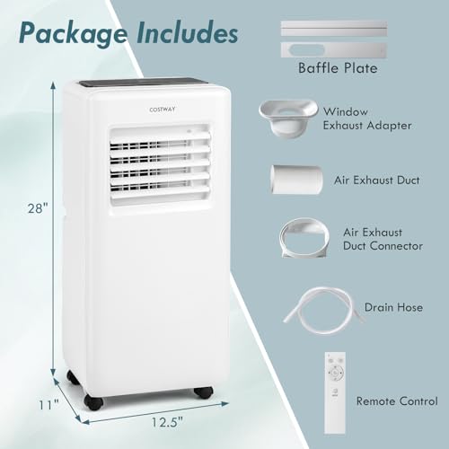 COSTWAY Portable 8000 BTU Air Conditioner with Fan & Dehumidifier