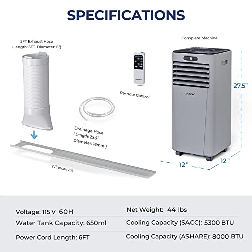 COSTWAY Portable 8000BTU Air Cooler with Drying