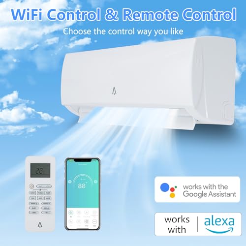 Wifi Enabled 12000BTU Mini Split AC/Heating System