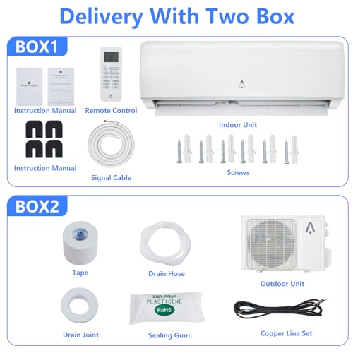 Wifi Enabled 12000BTU Mini Split AC/Heating System