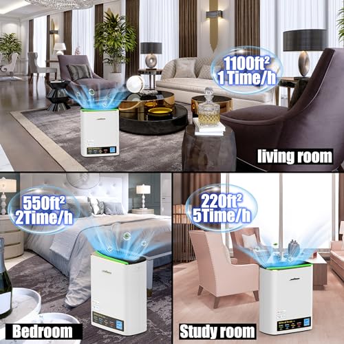 Jafända Large Room Air Purifier with True HEPA