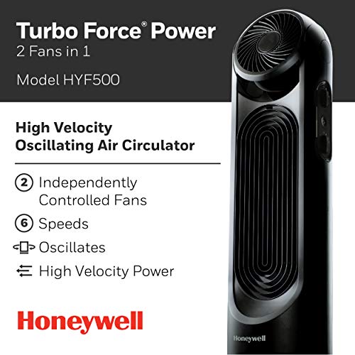 Honeywell TurboForce Tower Fan with 6 Speeds - Black