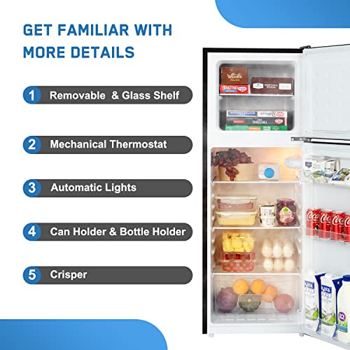 Compact Mini Fridge with Top Freezer, Silver