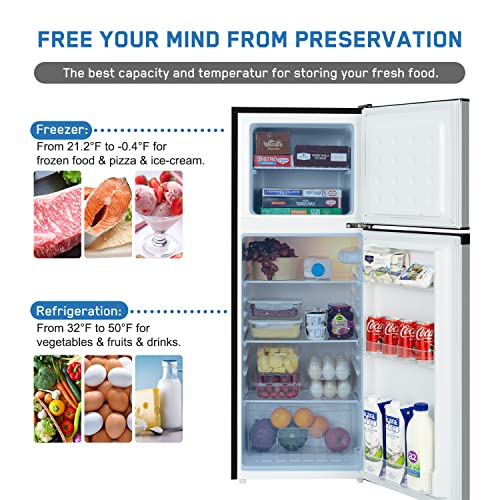 Compact Mini Fridge with Top Freezer, Silver