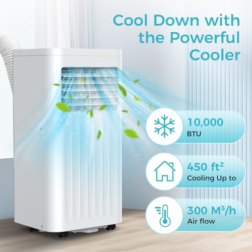 Portable 10,000 BTU Air Conditioner, Cools up to 450 sq.ft