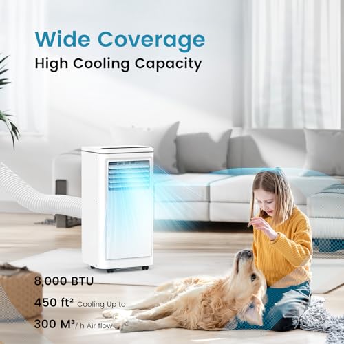 COWSAR 8000 BTU Portable Air Conditioner, 4 Modes