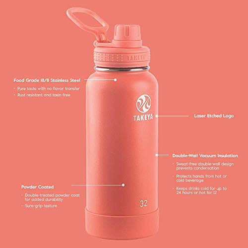 Takeya Actives 40 Oz Stainless Steel Water Bottle