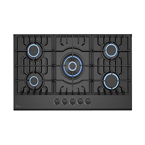 Empava 5-Burner Gas Cooktop in Black Glass