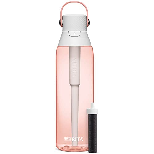 Brita BPA-Free Reusable Filtering Water Bottle, Blush - 26oz