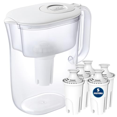 10-Cup Water Filter Pitcher Bundle with 5 Filters