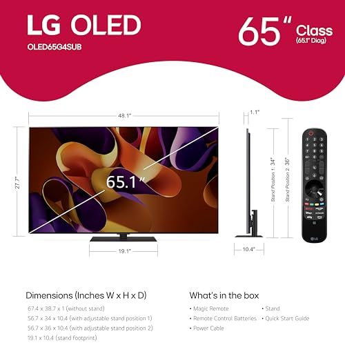 65-Inch LG OLED evo Smart TV 4K Alexa