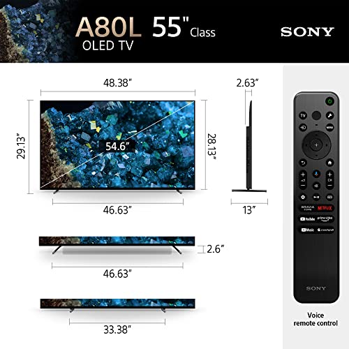 Sony 55" BRAVIA XR A80L 4K Ultra HD TV