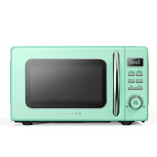 Retro Green Microwave with Auto Cook & Defrost