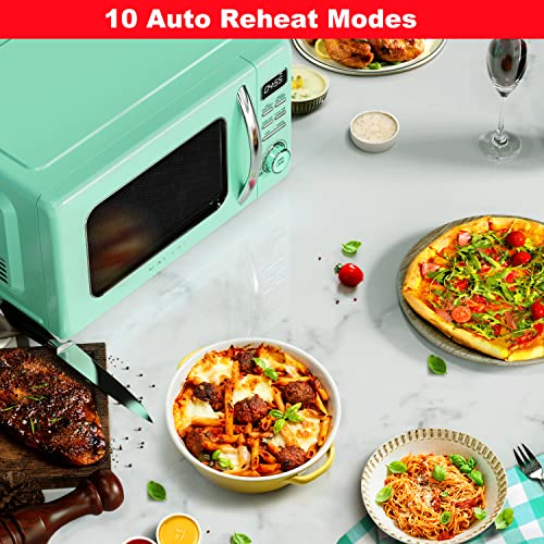 Retro Green Microwave with Auto Cook & Defrost