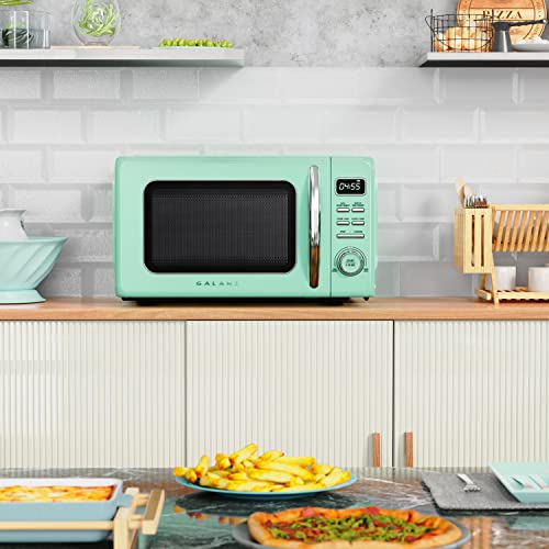 Retro Green Microwave with Auto Cook & Defrost