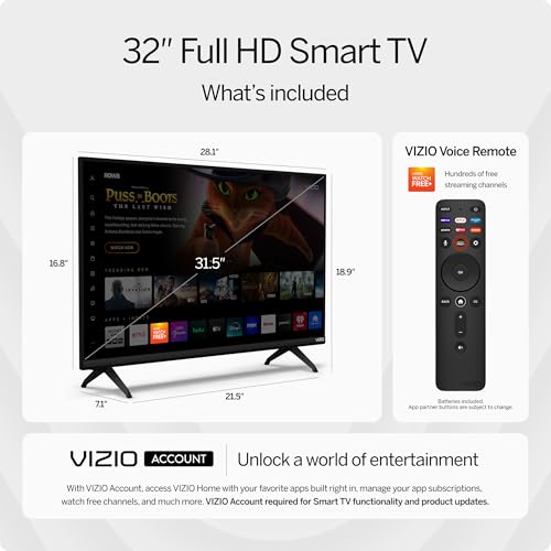 VIZIO 32" Smart TV with Apple AirPlay & Chromecast