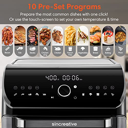 XL Air Fryer Toaster Oven Combo, 10-in-1, Black