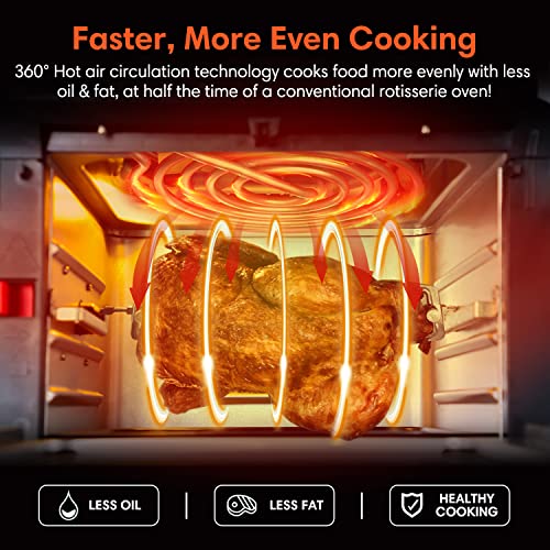 XL Air Fryer Toaster Oven Combo, 10-in-1, Black