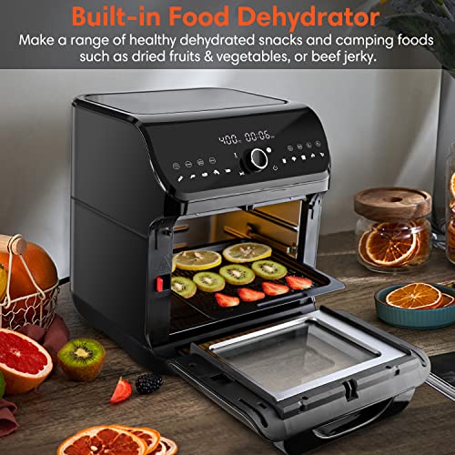 XL Air Fryer Toaster Oven Combo, 10-in-1, Black