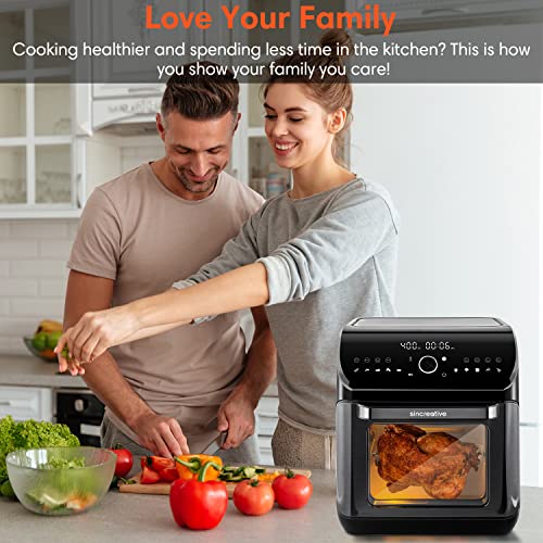 XL Air Fryer Toaster Oven Combo, 10-in-1, Black