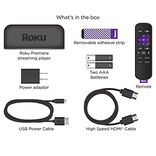 Roku Premiere HD/4K Streaming Media Player, Simple Remote